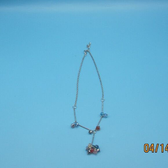 📦 90's style Y shaped necklace multi colored beads matching earrings - Picture 3 of 6